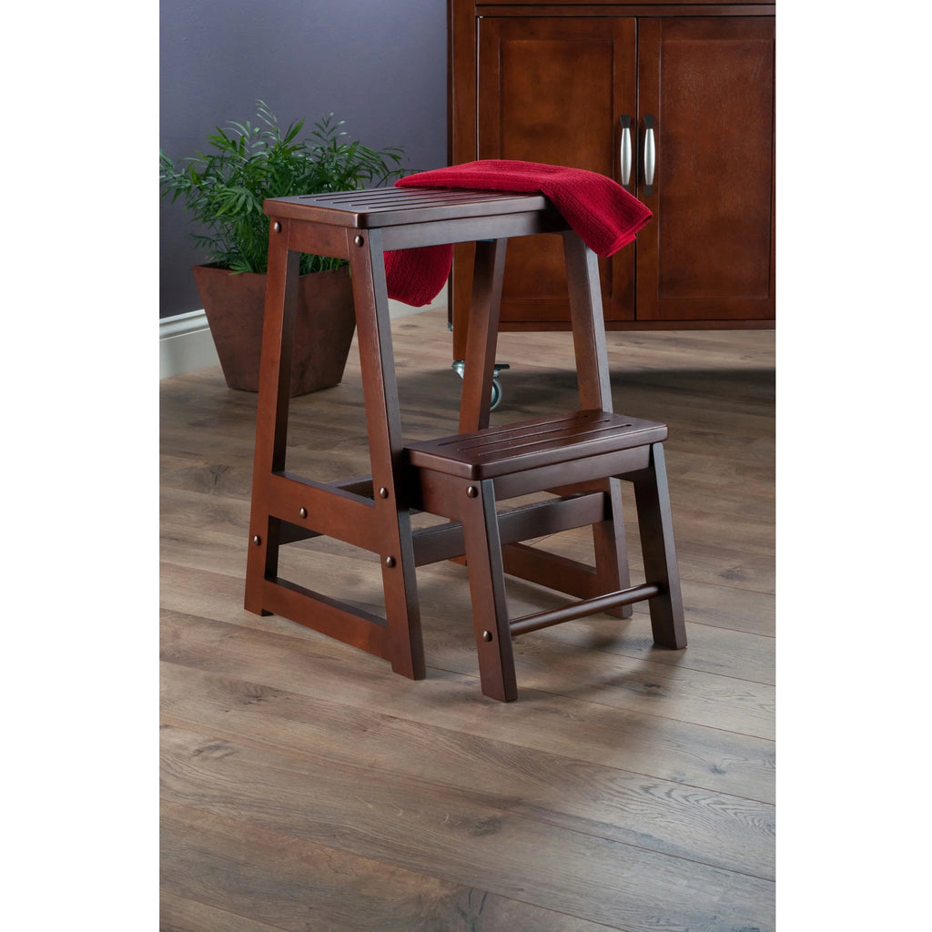 Walnut Finish Step Stool G8178