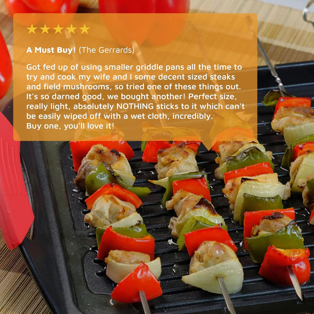Cast Aluminium Griddle Plate with 6 Stainless Steel Skewers J500