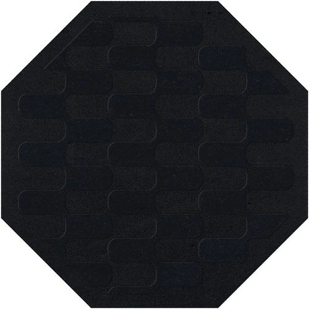 Black Grid Waves 10' x 14' Oval Area Rug N905301