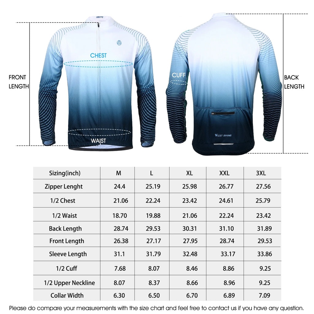 White Long-Sleeved Cycling Jersey J21203