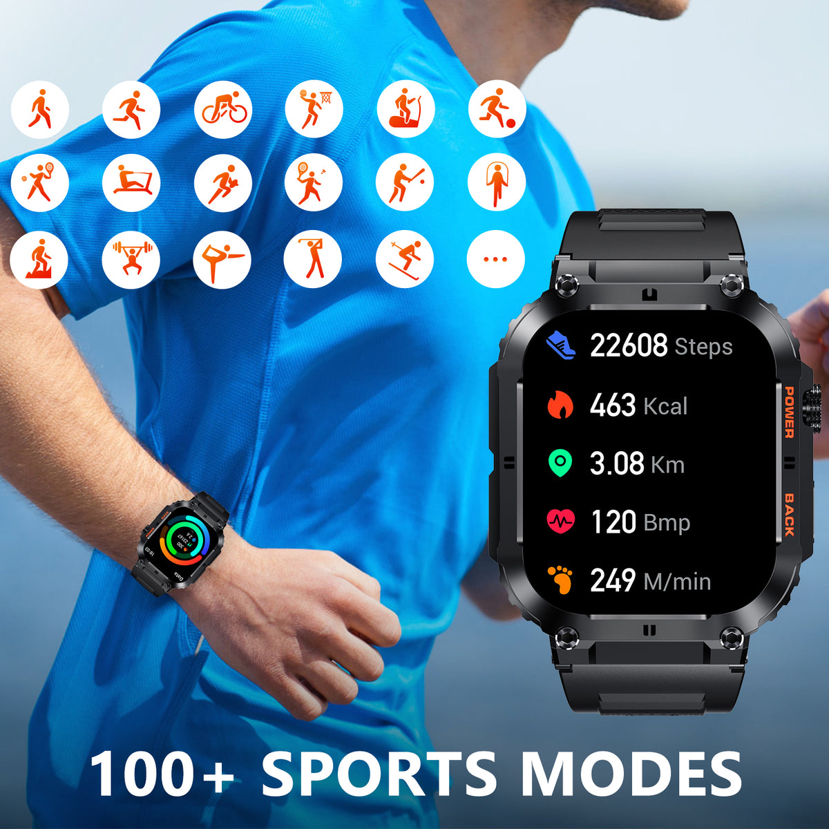 Military Rugged Smart Watch with HD Display G942816
