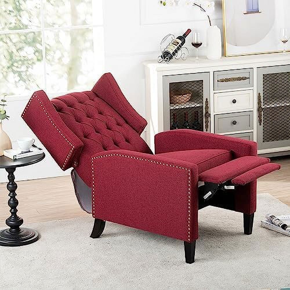 Grey Upholstered Wingback Recliner Chair G949