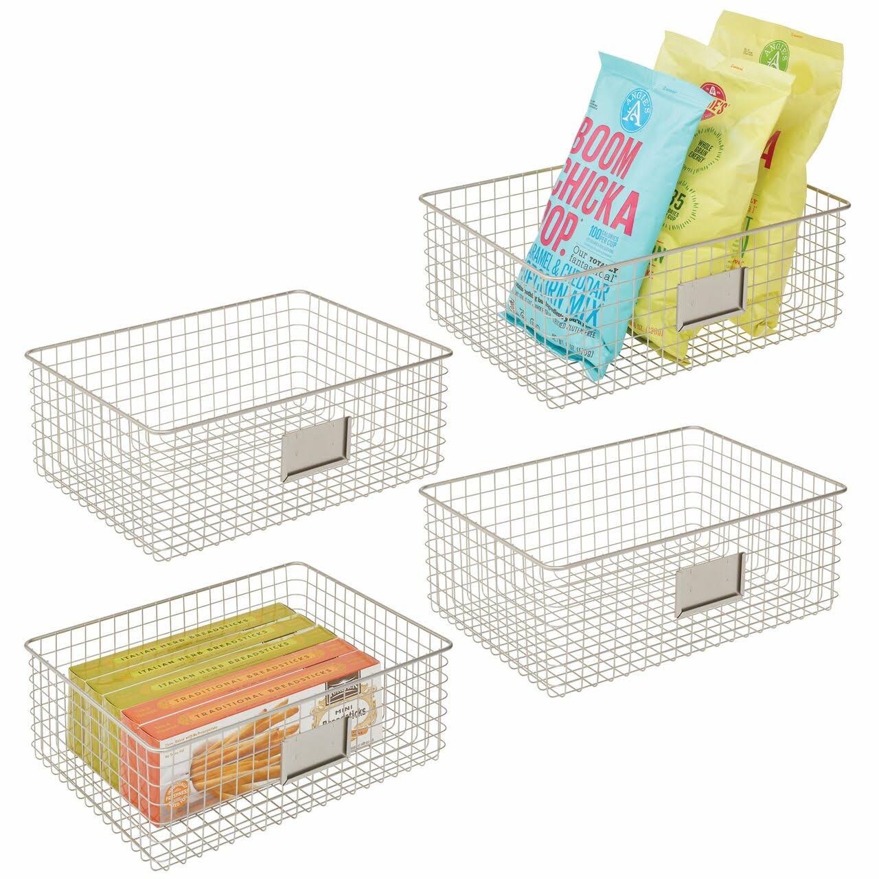 Black 4 Pack Metal Food Storage Basket J376238