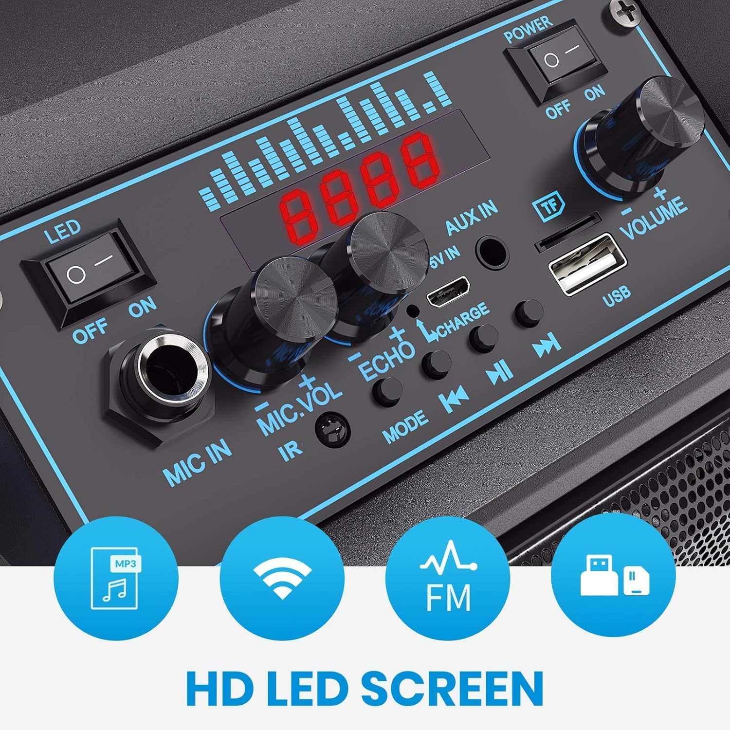 Portable Karaoke Machine with Bluetooth PA Speaker and Microphone S857
