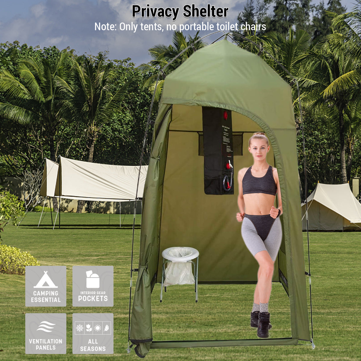 Camping Tent with Portable Toilet, Shower, Changing Room P9452