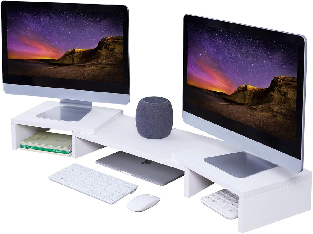 White Pack of 2 Monitor Stand Riser B84191