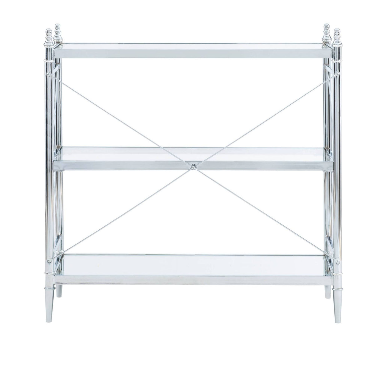 Chrome and Glass Floor Console H530