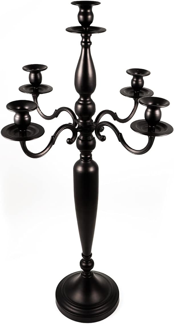 5 Arms Gold Taper Candle Holder, 28.54 Inch Tall, Pack of 2 G2275