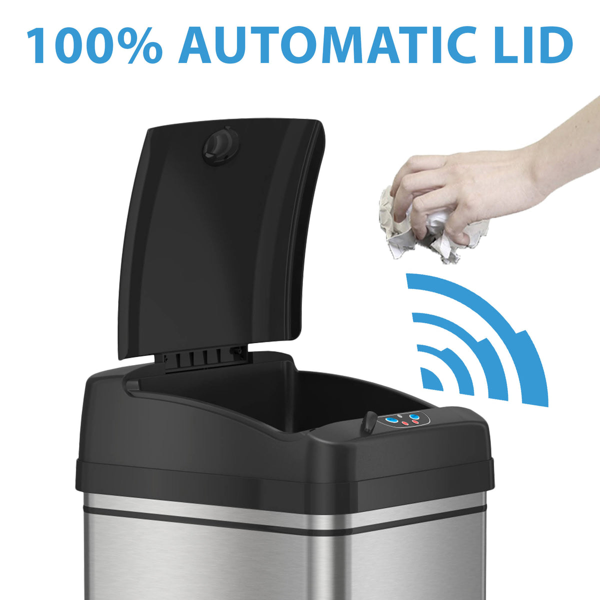 13 Gallon Stainless Steel Sensor Trash Can S8880