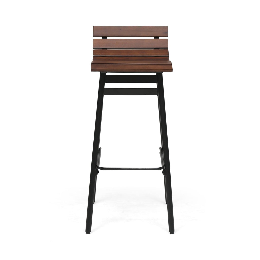 Set of 2 Wooden Barstool Dark Brown B34247