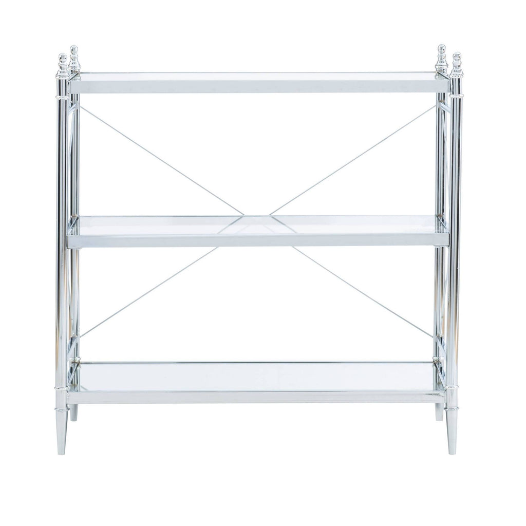 Chrome and Glass Floor Console H530