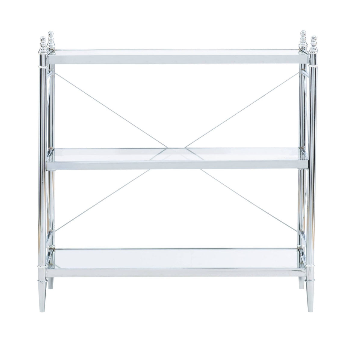Chrome and Glass Floor Console H530