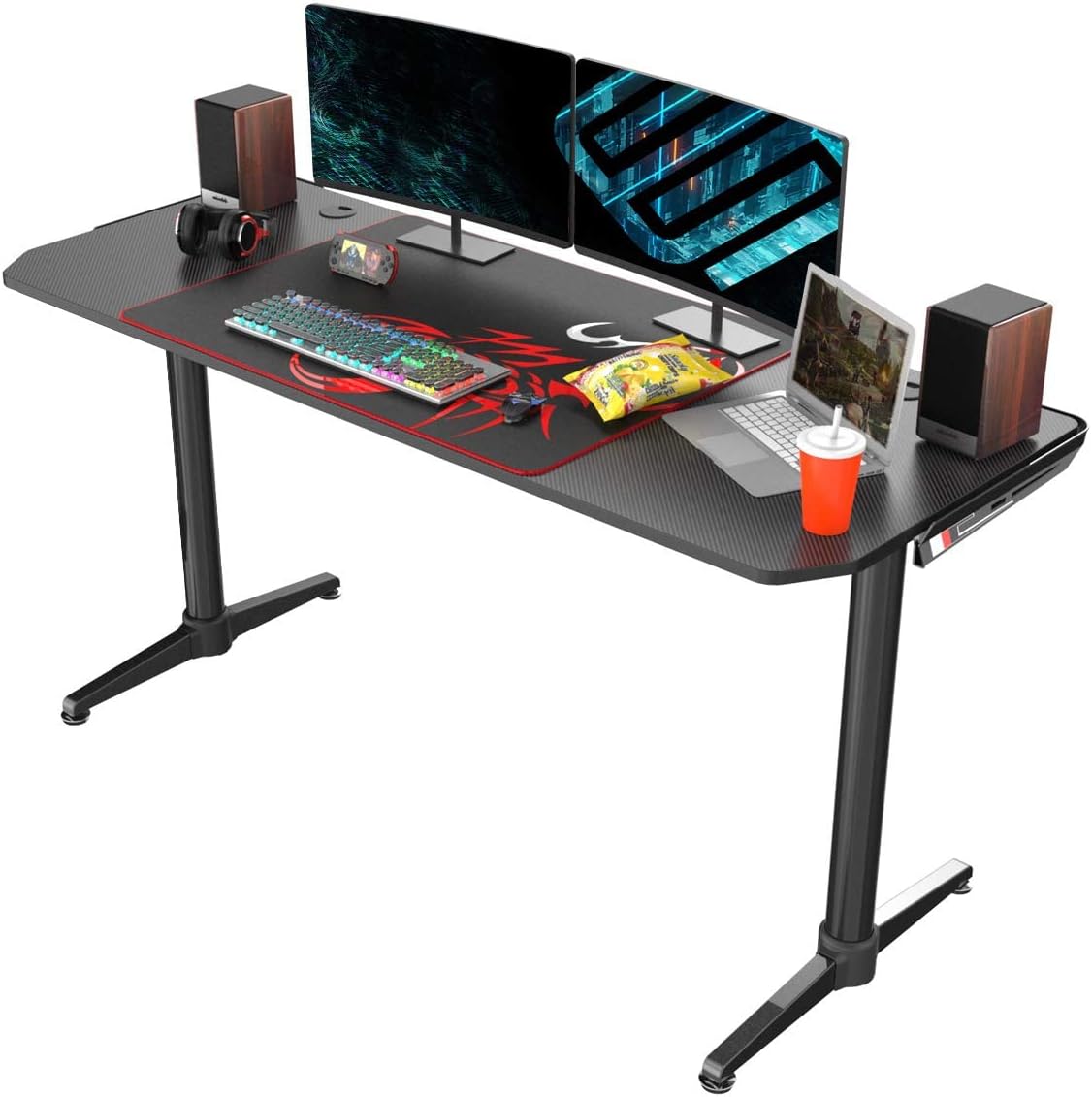 Carbon Fiber Texture Surface Computer Gaming Desk V50971