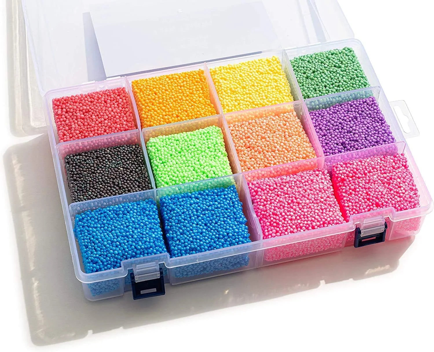 Fun Foam Modeling Foam Beads Play Kit, 12 Blocks Educational Clay for Arts Crafts Kindergarten Toys N76786