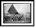 Historic Framed Print, U.S. Army group of soldiers in front of tent, 17-7/8" x 21-7/8" Y71455