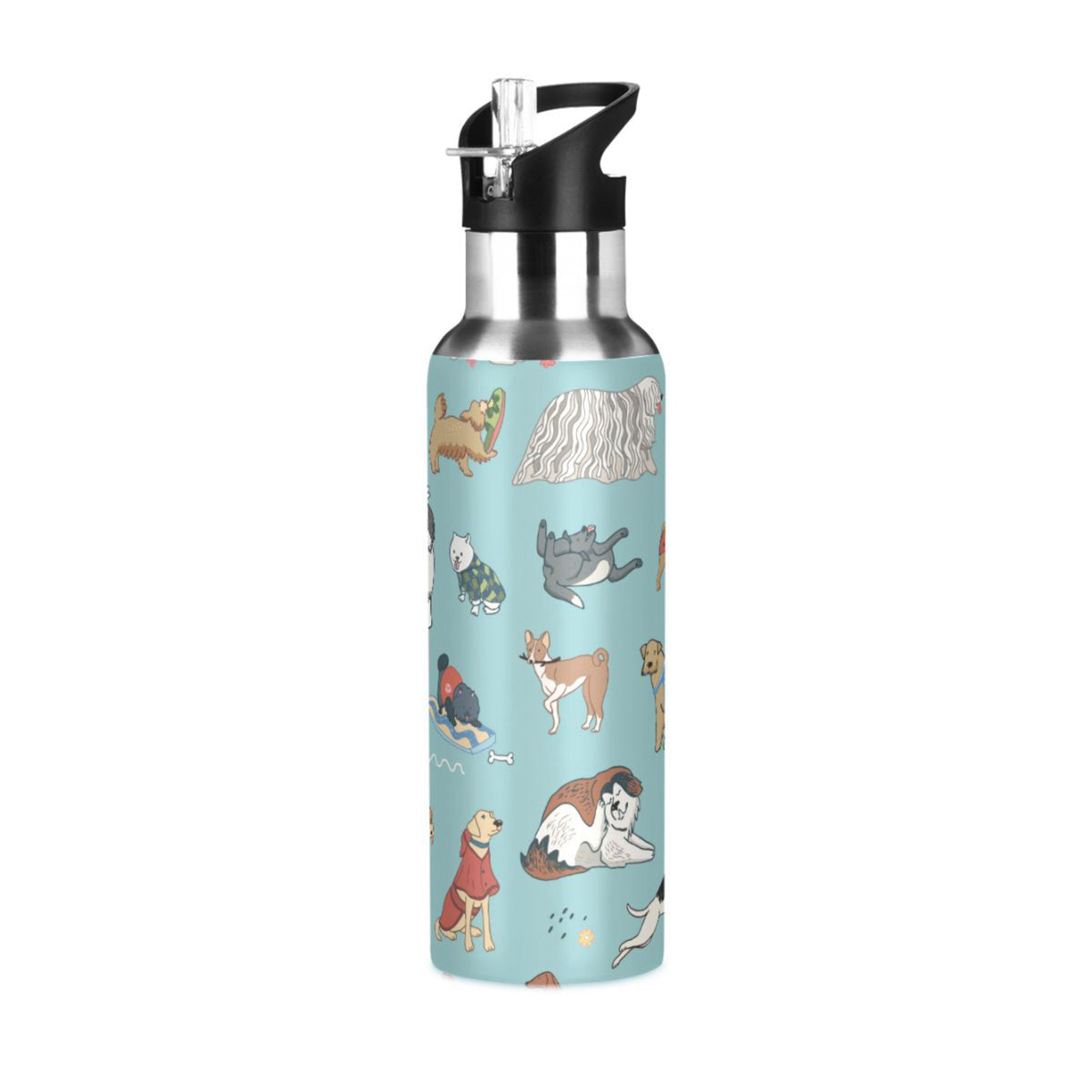 20 oz Insulated Stainless Steel Water Bottle with Straw Lid G1233