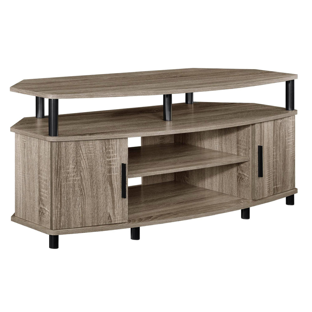 Corner TV Stand Distressed Gray Oak Q3587