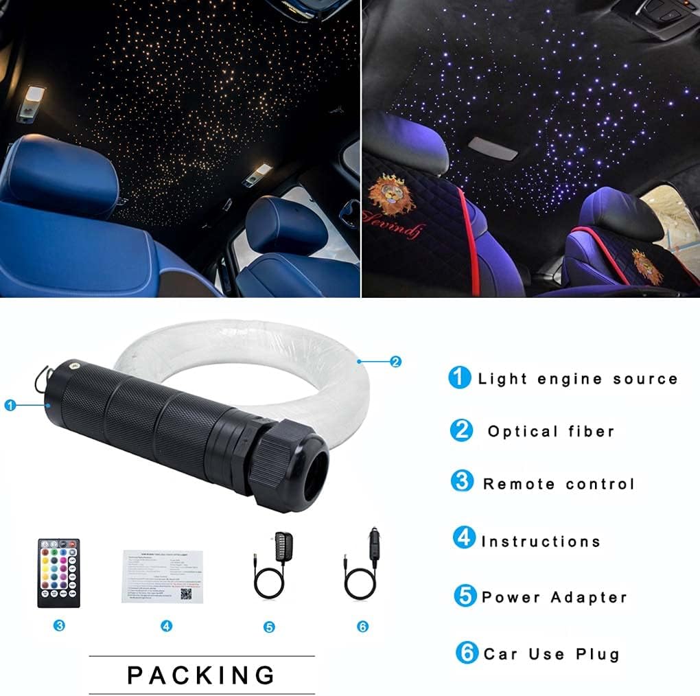 Car Use Bluetooth LED Fiber Optic Lights Star Ceiling Light Kit 430pcs 9.8ft Fiber Cable U527