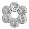 6-Coin 2021 Silver Morgan and Peace Dollar Set L36853