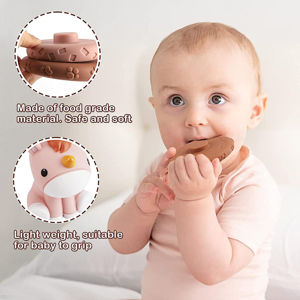 7 Pcs Stacking Baby Toys with Pink Horse Figure Q2472
