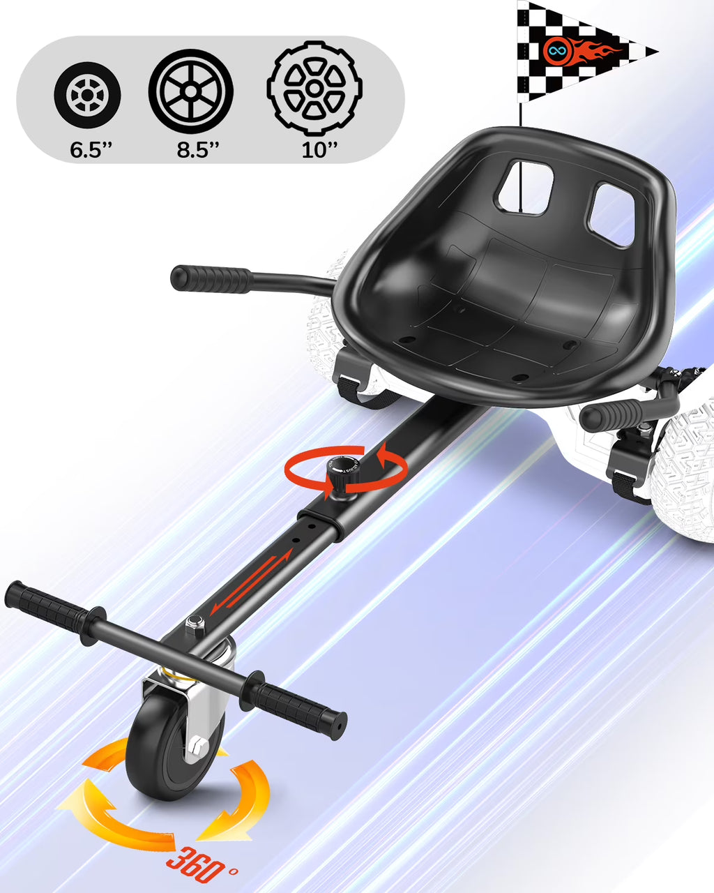 Black Hoverboard Seat Attachment M2428
