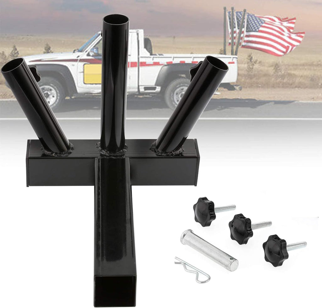 Hitch Mount 3 Flagpole Holder for 2 Inch Trailer Receiver Q25604