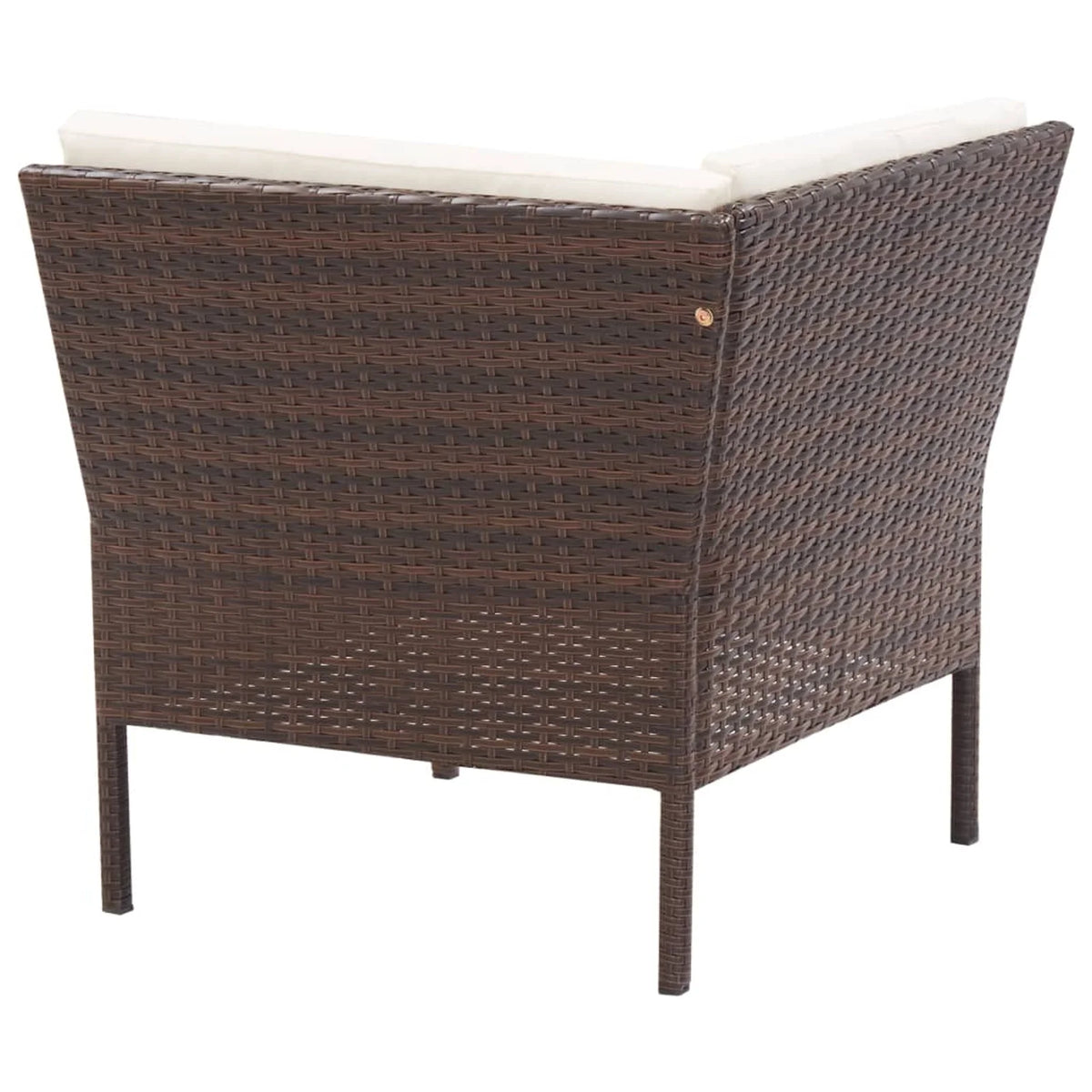 3 Piece Poly Rattan Patio Conversation Sofa Set with Ottoman M877061