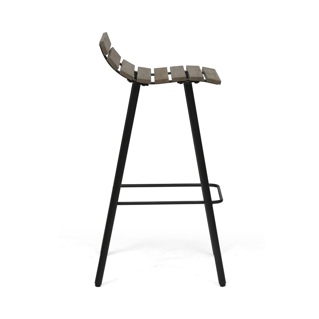 Set of 2 Wooden Barstool Dark Brown B34247