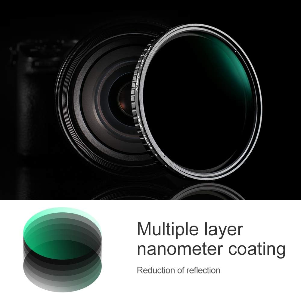 46mm Variable ND Filter ND2-ND32 Camera Lens Filter with 28 Multi-Layer Coatings Pack of 2 B8152