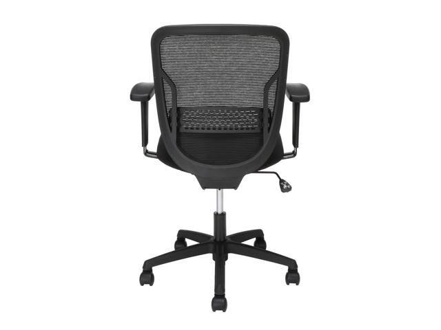 Black Mid-Back Task Chair with Height-Adjustable Arms V375820