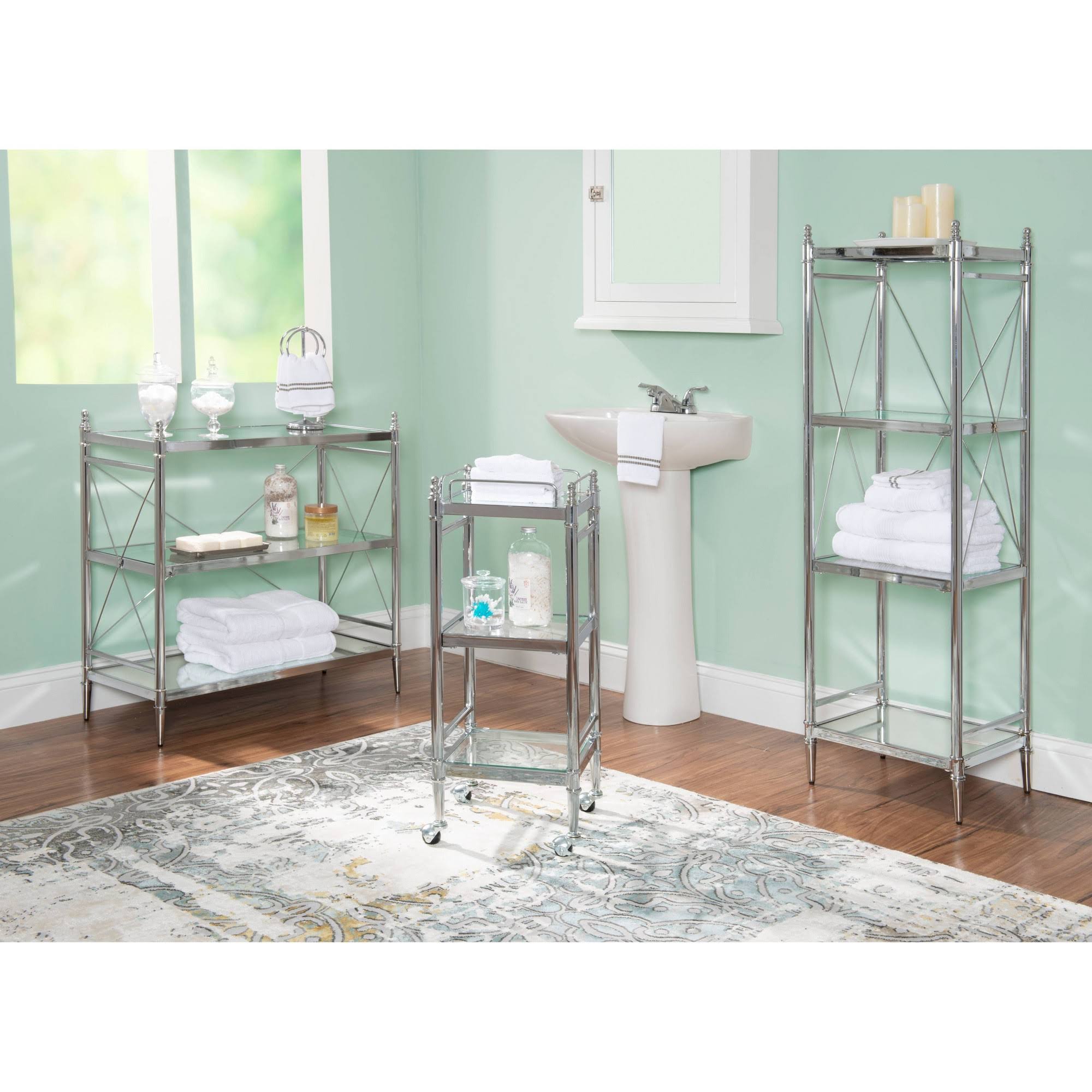 Chrome and Glass Cart G2176