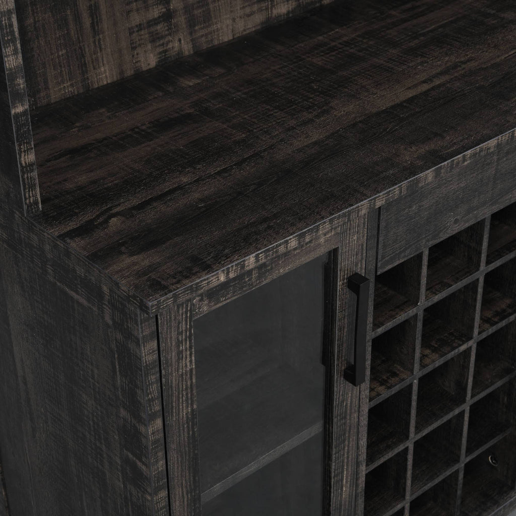 Charcoal Wine Bar Cabinet with Glass Doors M35619