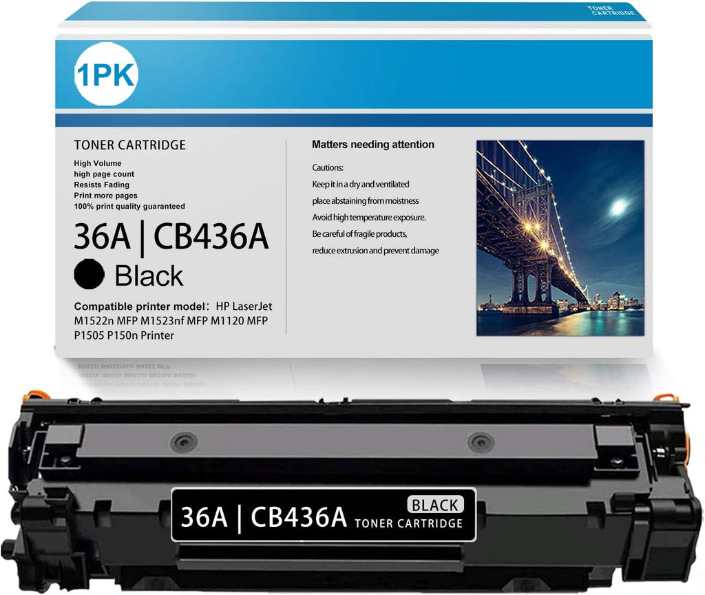 Black Toner Cartridge 36A Replacement for HP Printer J5570