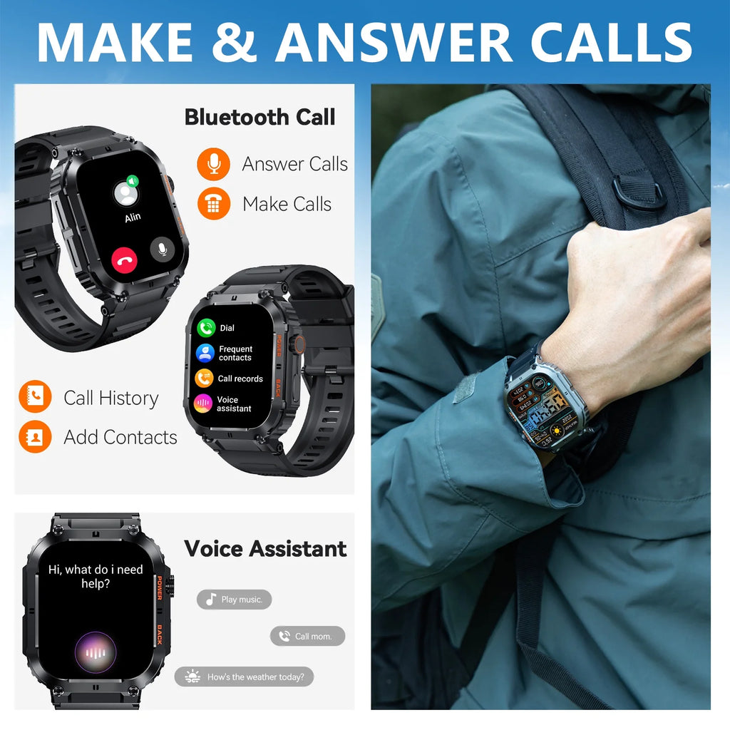 Military Rugged Smart Watch with HD Display G942816