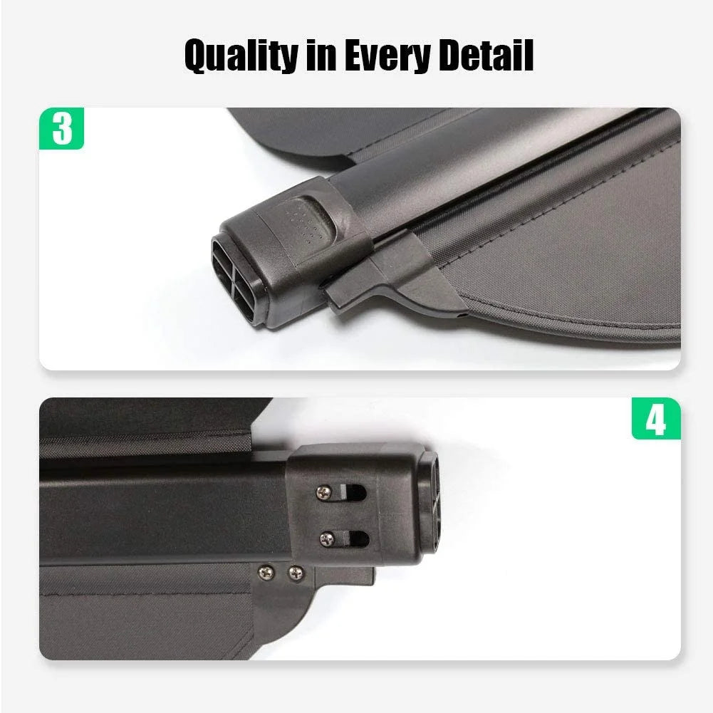 Retractable Cargo Cover for Subaru Forester SUV, Black Rear Trunk Privacy Shade O316