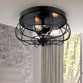 3-Light Caged Flush Mount Ceiling Light U20551