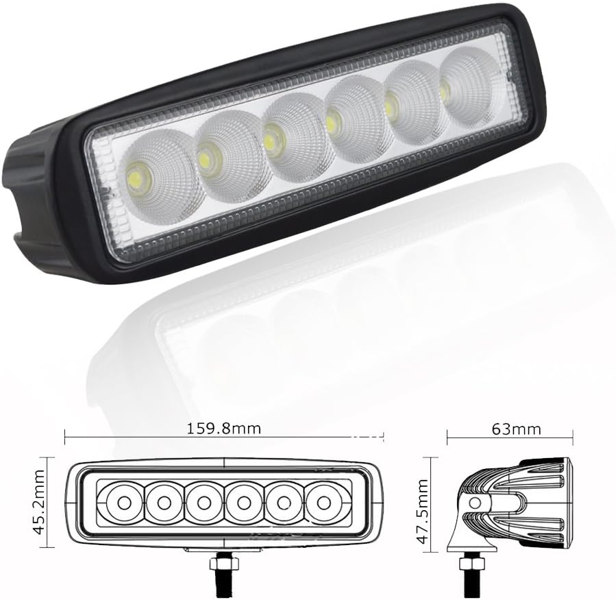 10 Pieces 6 inch 18W LED Work Light Bar Y837