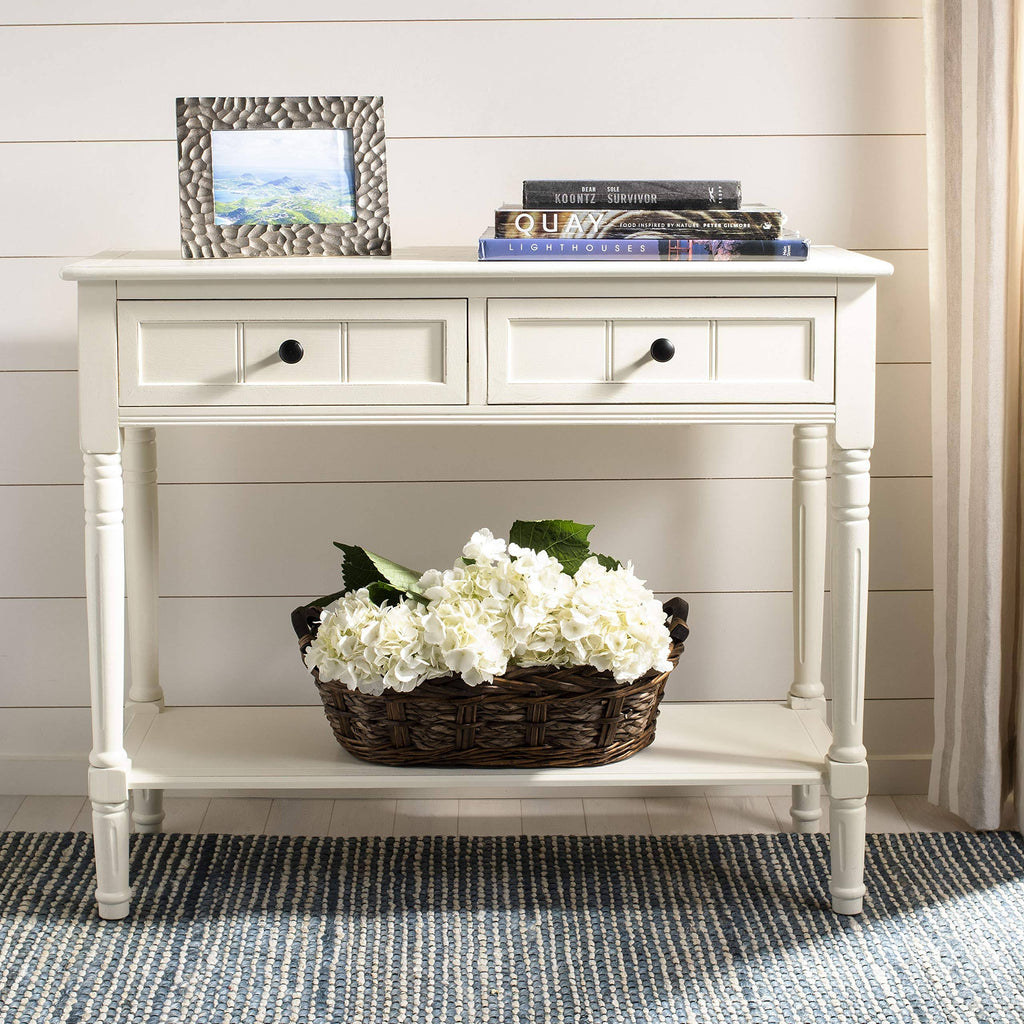 2 Drawer Distressed Cream Console S33203