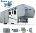 5th Wheel RV Cover with 4 Tire Covers & 2Pcs Extra Long Straps B211