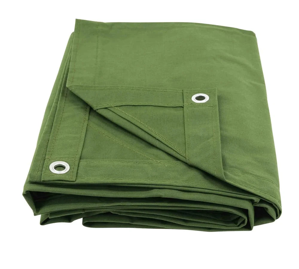 6' x 8' Green Canvas Tarp 12oz Water Resistant V69332