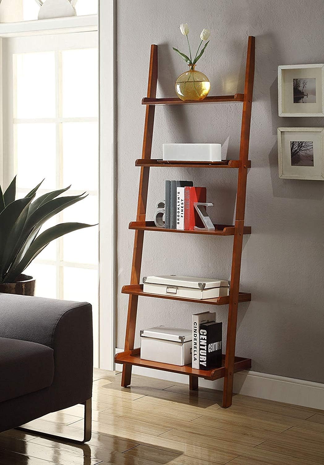 Gray Bookshelf Ladder Z51223