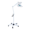 5X Magnification Rolling Floor Stand Magnifying Magnifier LED Lamp Square Salon Equipment T45805