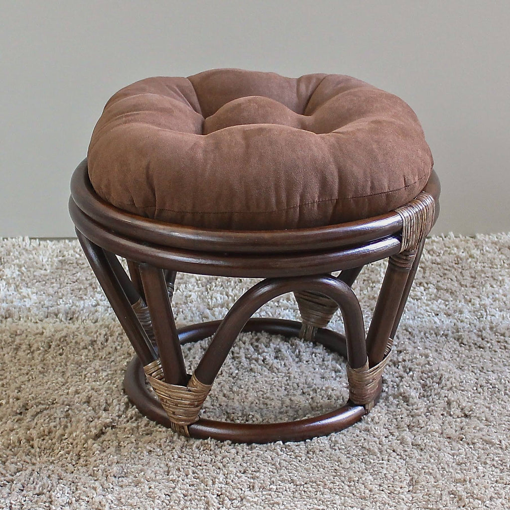 Red Wine Microsuede Papasan Footstool W4119