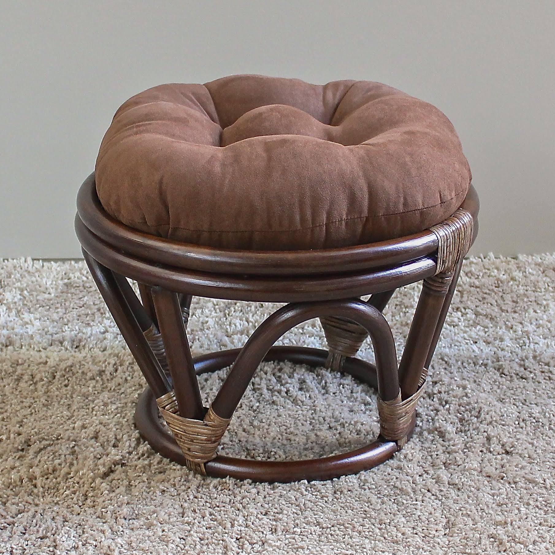 Red Wine Microsuede Papasan Footstool W4119