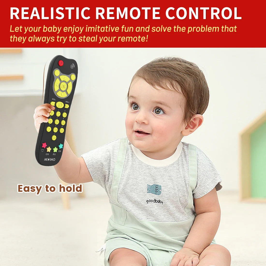Black Musical Baby Remote Control Toy with Light Sound C285