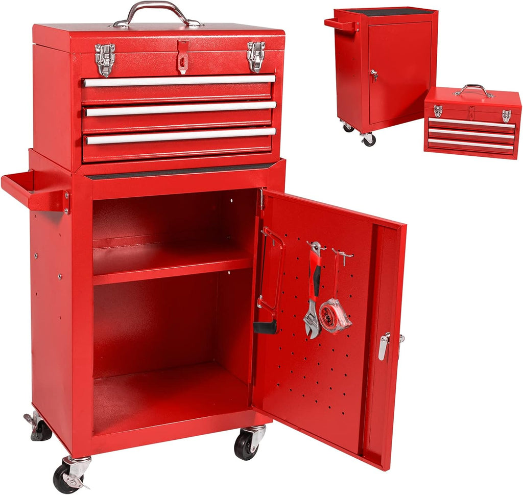 Large Capacity Rolling Lockable Tool Chest with 3 Drawers Z547