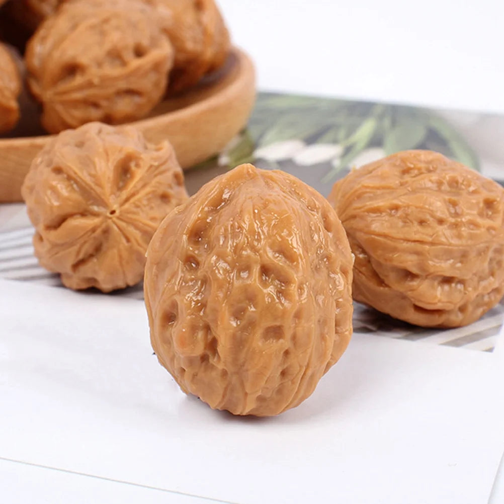 6 Pcs Miniature Doll House Artificial Walnuts Decorations T566