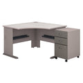 48 in. Corner Desk with Mobile File Cabinet - Pewter H322
