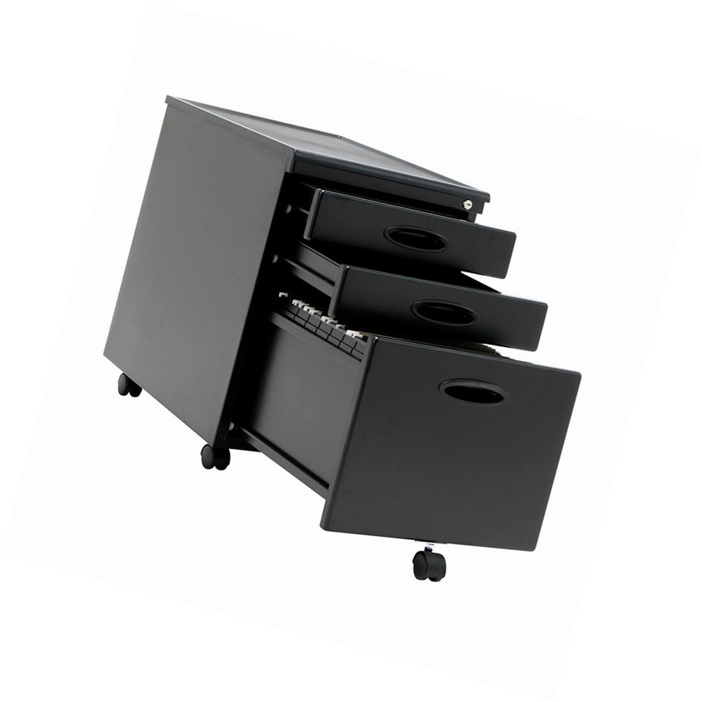 3-Drawer Mobile File Cabinet, Black H13213