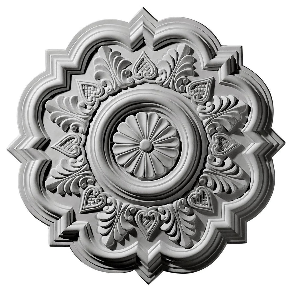 20 1/4 inch x 1 1/2 inch Hand-Painted Warm Silver Ceiling Medallion D9904